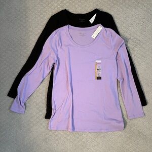 NEW Walmart No Boundries long sleeved Tshirts (2) black and lilac